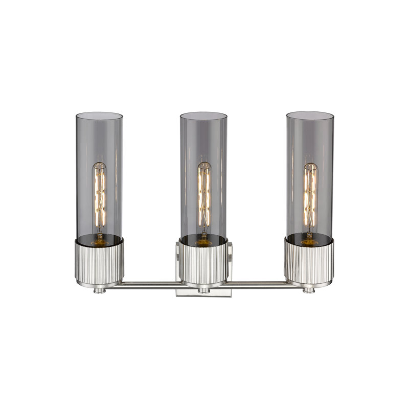 Éclairage pour meuble-lavabo mural 3 lumières 12 "Bolivar, Blanc, Nickel satiné
