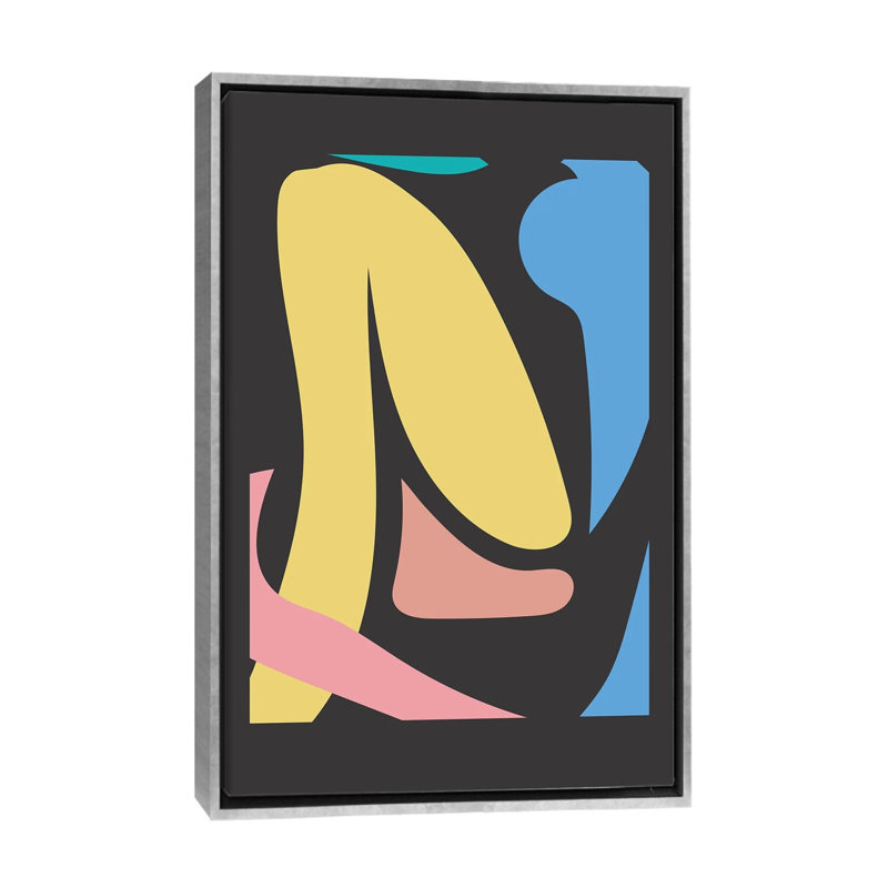 Couleurs de ressorts abstraites-impression d’art graphique, H 26 po x l 18 po x 1,5 po, Toile avec cadre argenté