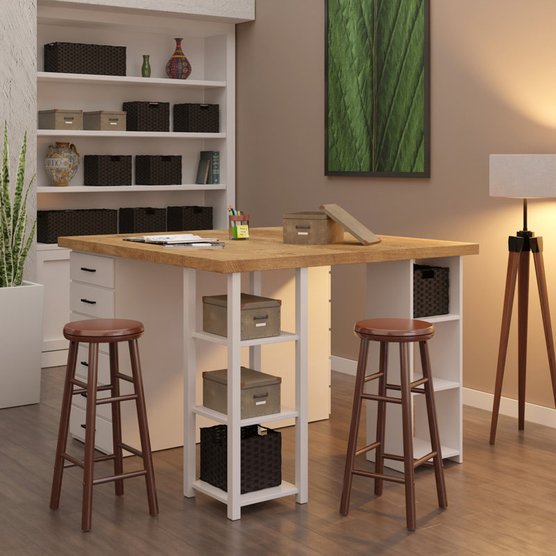 Swivel Solid Bar Stool , Bar Stool (30.20" Seat Height), Walnut