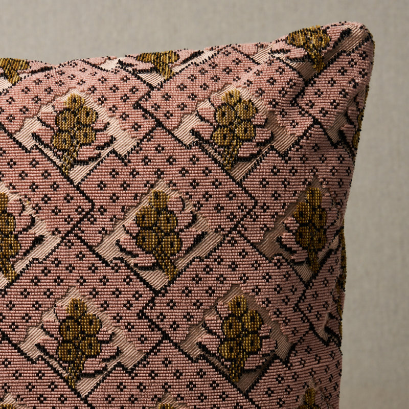 Blair Épinglé Pillow, Pink Geometric, 20" H x 20" W