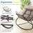 Light Gray Egg Rocking Chair With Ottoman, All-Weather Wicker Lounge & Cushions-272895733