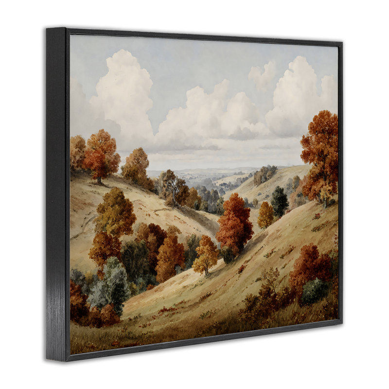 Giclée d'automne encadrée de feuilles d'automne, design par LSR Design Studio, H 11 po x l 14 po, Giclée encadrée noir minuit