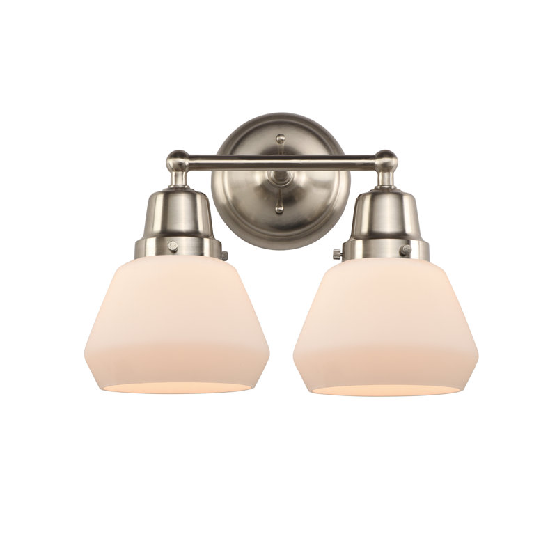 Éclairage pour salle de bain 2 lumières Cahn, Nickel satiné brossé, Plaqué couleur fumée, DEL