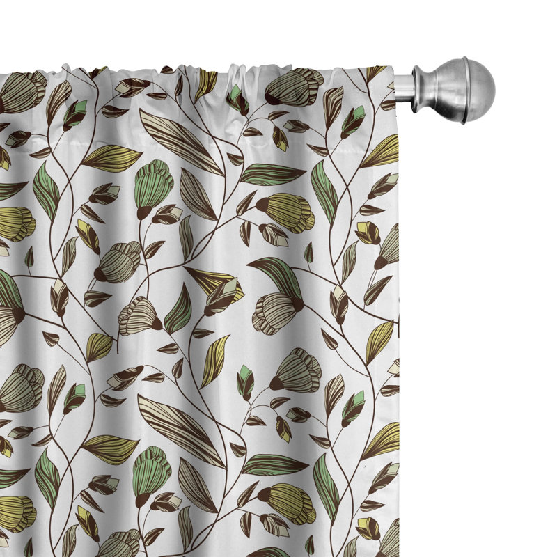 Floral Semi-Sheer Rod Pocket Sliding Panel, 28" x 63"