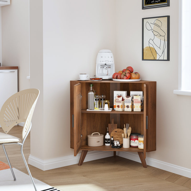 31.5" Corner Accent Cabinet, Brown
