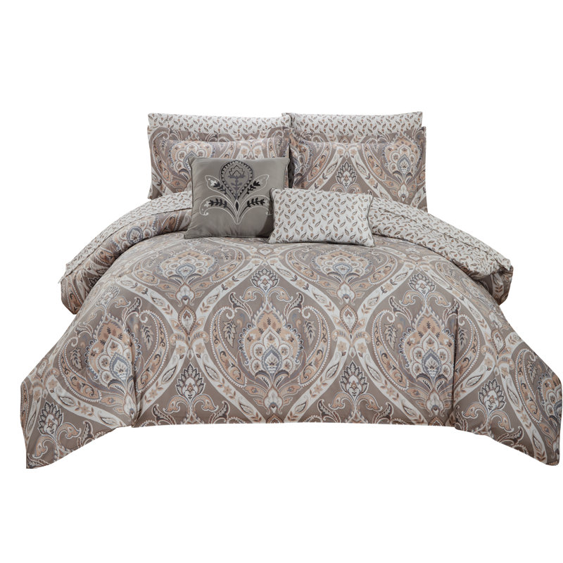 Tisdale Microfiber Comforter Set with Matching Sheet Set, Queen Comforter + 8 Additional Pieces