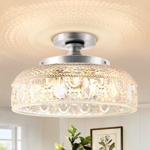 Jamiylah Glass Semi Flush Mount