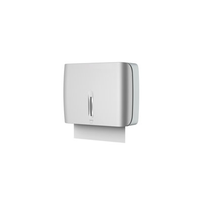 Distributeur de papier essuie-tout mural ABS commercial et à usage domestique gris argenté mat avec fenêtre pouvant contenir 200 serviettes C / Z / multi-plis Comprend la quincaillerie et le porte-papier essuie-tout