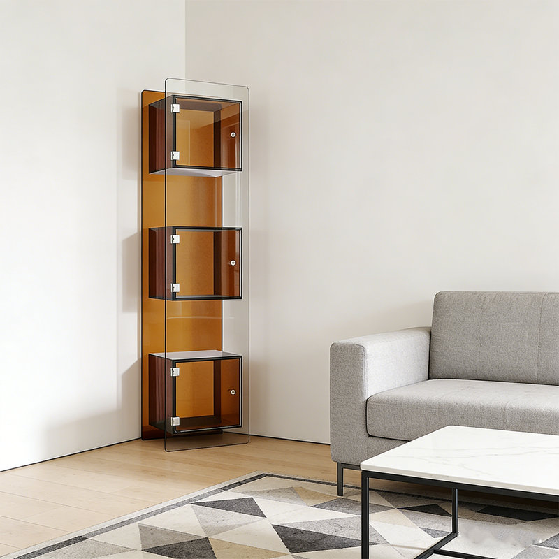 Multi-layer floor-standing acrylic bookcase