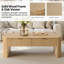 Table basse Satine Filipo moderne de 118 cm de large en chêne massif cannelé avec rangement-1200266929