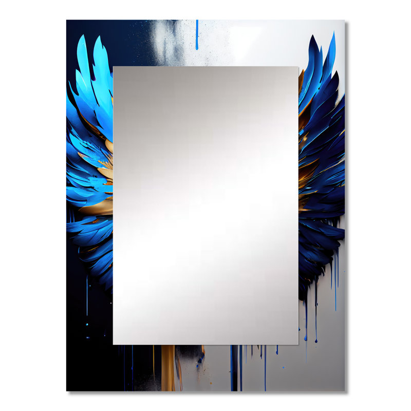 «Blue Wings», art mural en métal imprimé, 32 po x 24 po