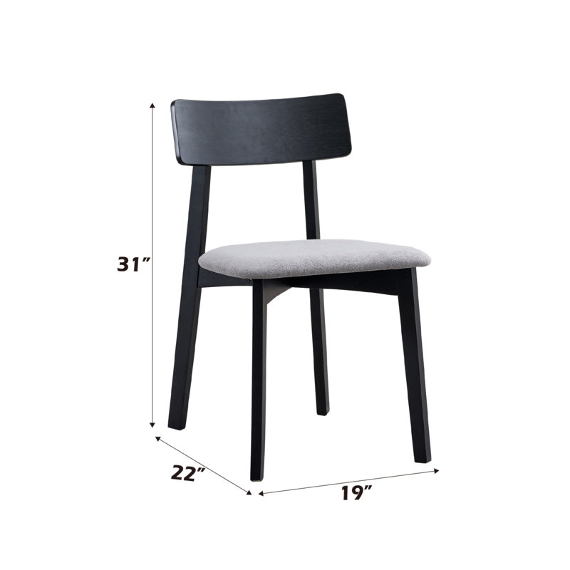Chaise d'appoint en lin véritable gris et finition noire