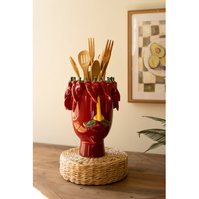  Tête de vase à fleurs en céramique 14 po H