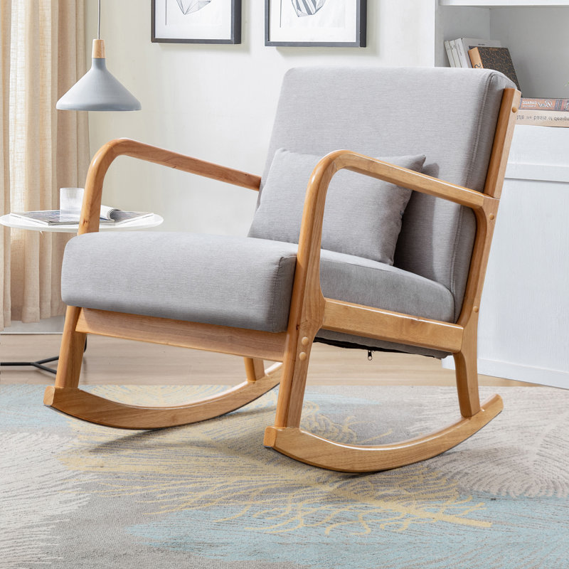 Fauteuil de 25,5 po Lagroue, Mélange de lin gris
