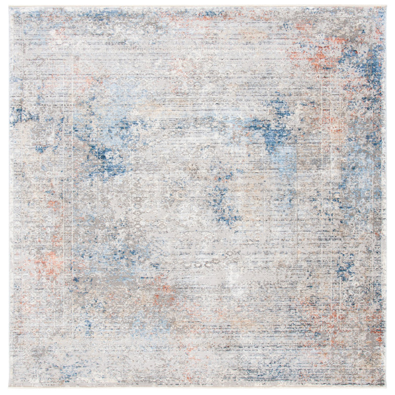 Tapis gris clair Adal, Carré 6 pi 7 po