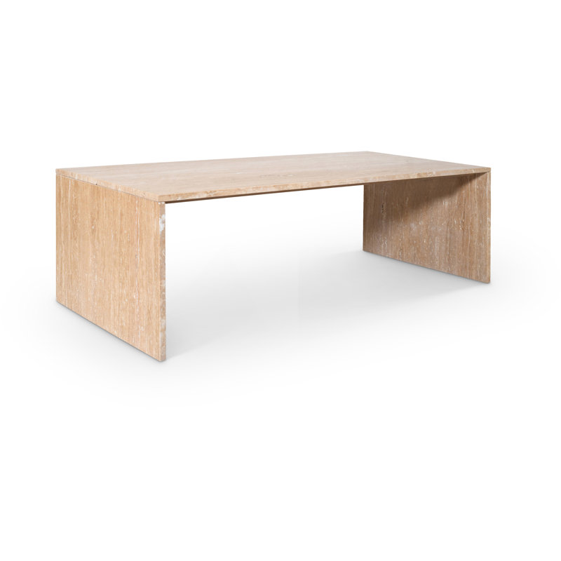 Olas Coffee Table, Beige Travertine