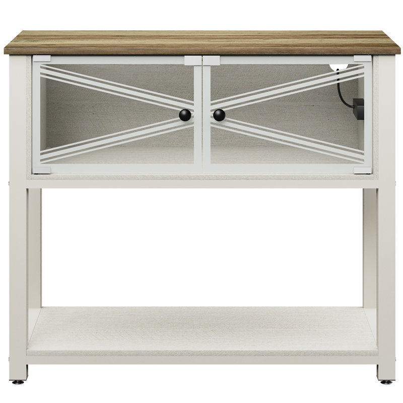 White Heavy Duty Metal Aquarium Stand with Storage Cabinet and LED Light