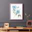 Reproduction encadrée «Sketchy Blue III» - bois massif-654535302-654535303