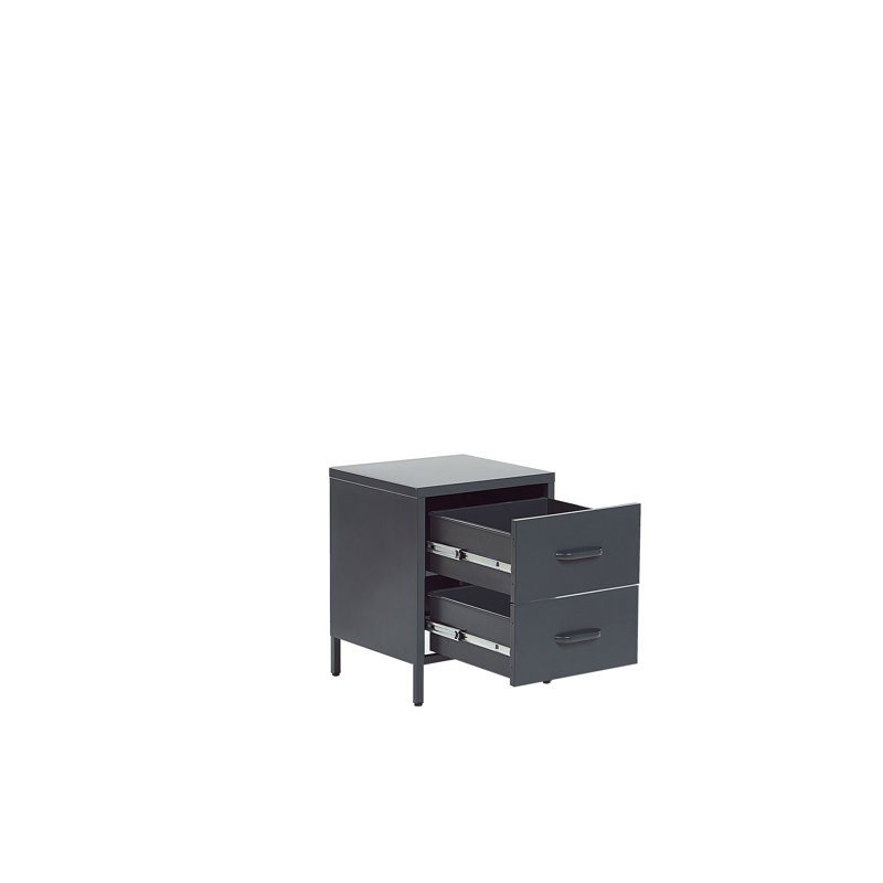 Arturs 2 Drawer Bedside Table, Grey