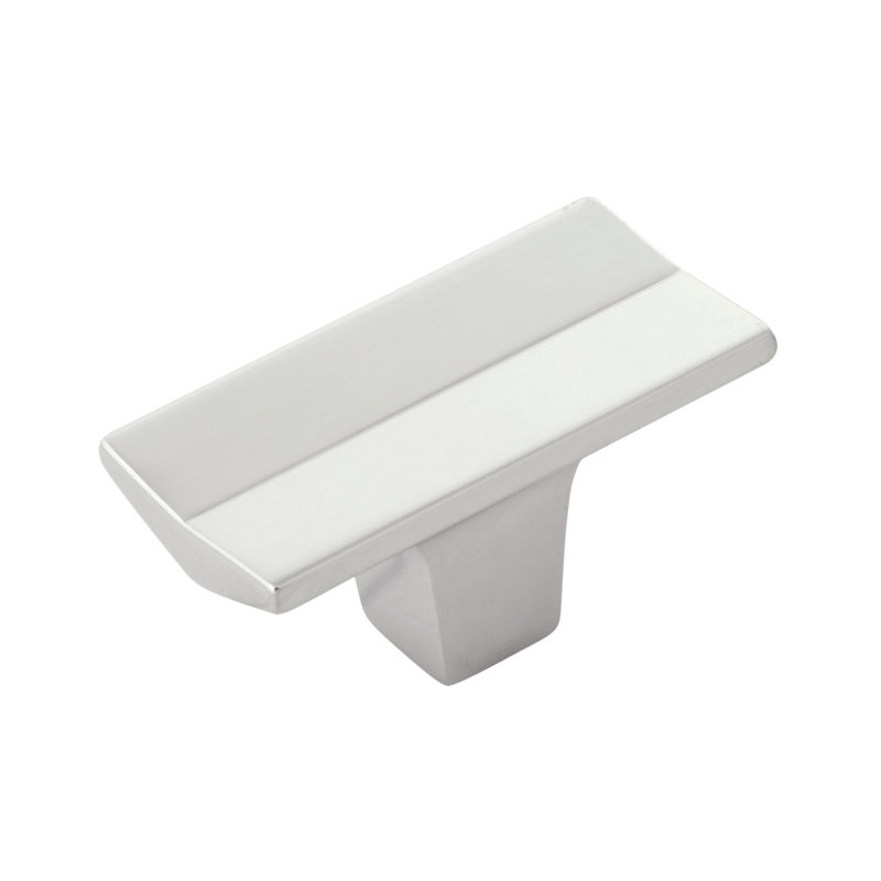 Avenue Rectangular Knob, Polished Nickel