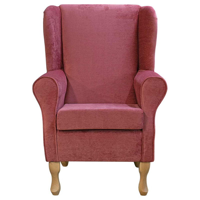 74cm Wide Tufted Velvet Wingback Chair, Pink