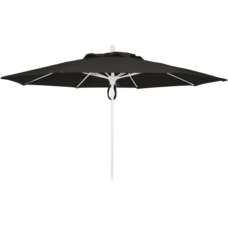Parasol de marché 11 'Prestige, Blanc, Sunbrella® - noir