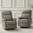 Anouschka 30.5" Wide Swivel Rocking Genuine Leather Manual Recliner
