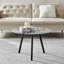 Sala 3 Piece Round Coffee Table Living Room Set - Scandinavian Style Glass and Wood Centre Table-87500015