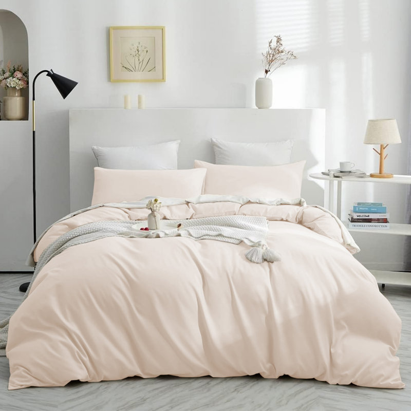 Housse de couette en microfibre moderne et contemporaine avec taies d'oreiller - Ensemble de literie douce et durable