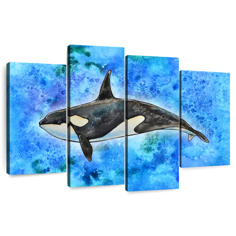 Brampt Orca On Blue, 42" H x 68" W