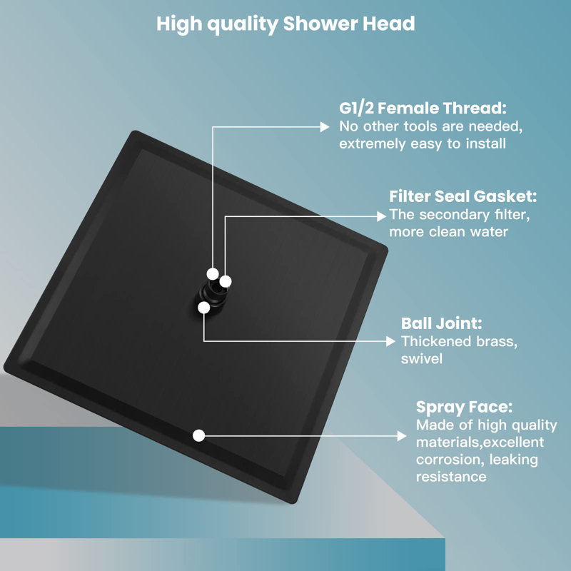 Rain Fixed Shower Head 2.0 GPM GPM, Oil Rubbed Bronze