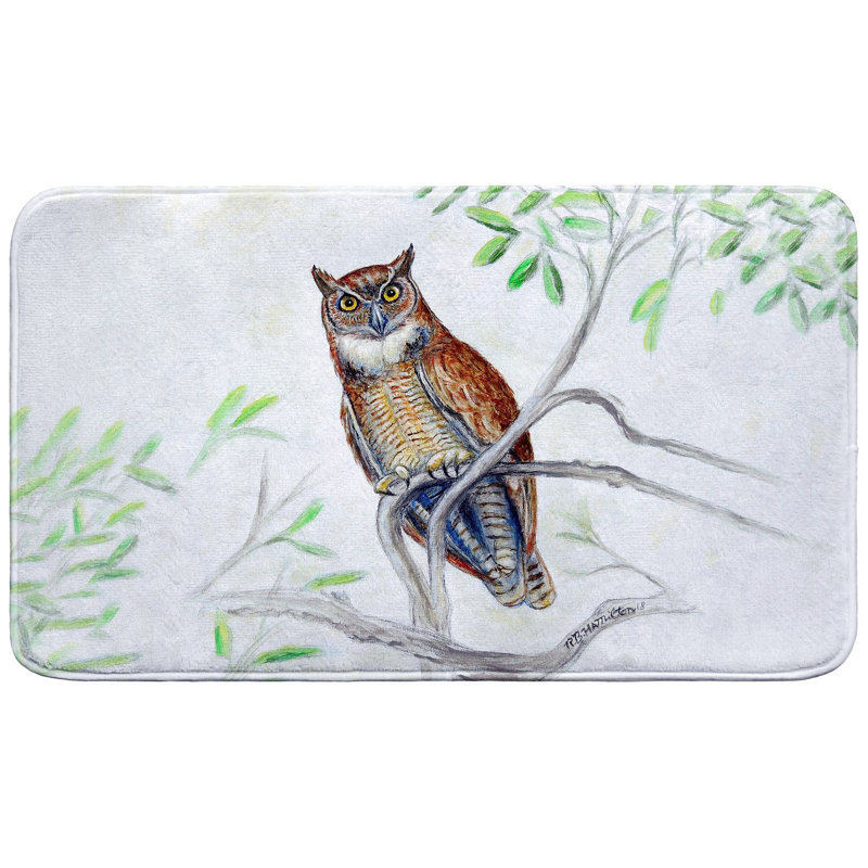 Tapis de bain Great Horned Owl, Simple - L 18 po x l 30 po