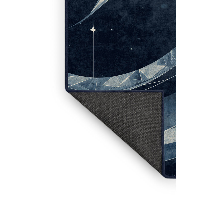 Tapis bleu moelleux et moderne à motif abstrait doux et moelleux Clements, 5 x 7