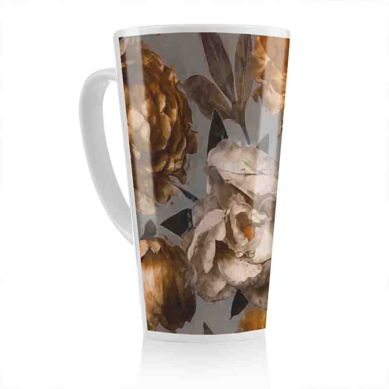 White Flower Latte Mug