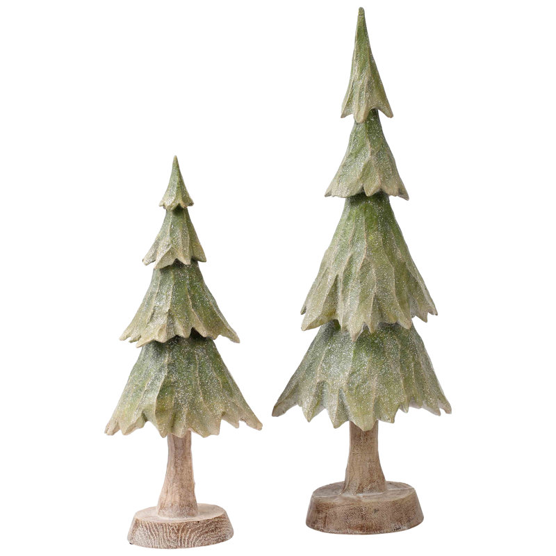 Décoration de Noël arbre vert scintillant et texturé, H 20 po x l 7 po x P 6,25 po