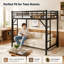 Lit mezzanine simple avec échelles, lit mezzanine simple en métal pour adultes, adolescents, enfants, amplement d'espace sous le lit et aucun sommier nécessaire, noir-130169948-130169946