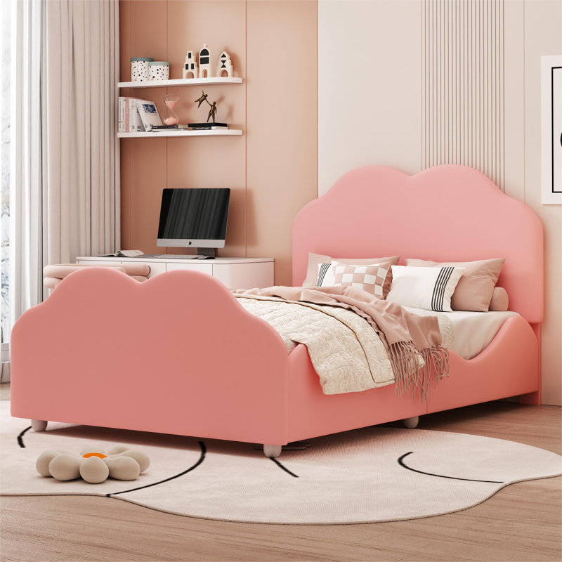 Glenarm Upholstered Bed, Pink