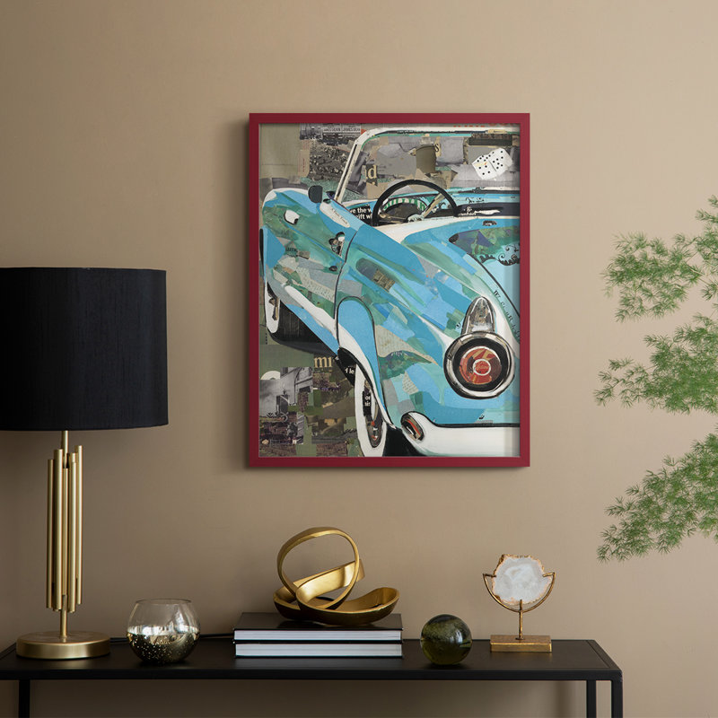 Thunderbird Framed Print - Solid Wood, Red, 30" H x 24" W