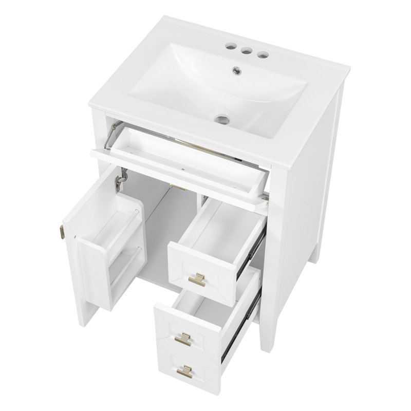 Meuble-lavabo 24 po avec lavabo, Blanc
