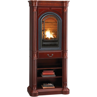 HearthSense Ventless Tower Fireplace System -20,000 BTU,Cherry Finish