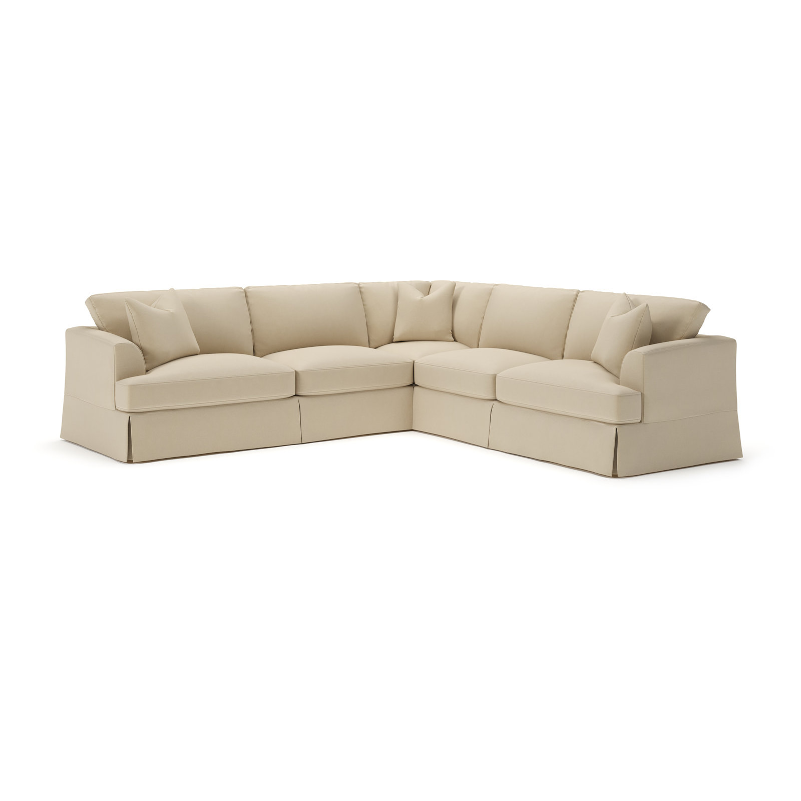 Lucia Linen Corner Sectional, Right Hand Facing, Bayou Stone Canvas