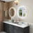 Round LED Bathroom Vanity Mirror with Front & Back Light, Anti-Fog, Dimmable, 3 Color Temperatures, Plug-in/Hardwired, Frameless Silver Mirror (32")-405391083