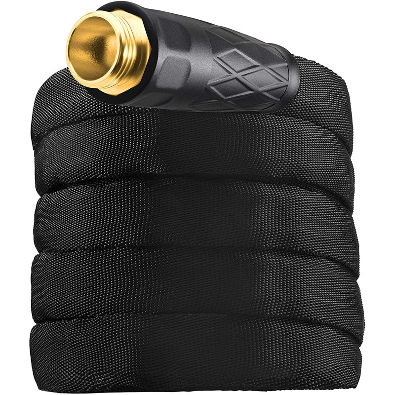 Bionic Flex Pro 25ft Black Polyester Garden Hose with Brass Nozzle