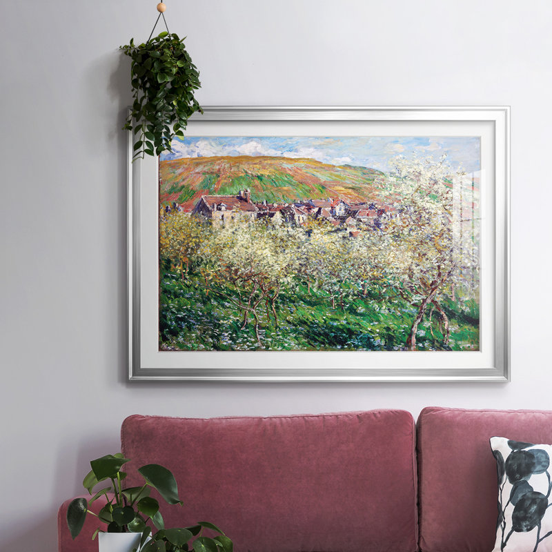 Monet, impression encadrée sur papier par Claude Monet, Argent, H 15 po x l 21 po x P 1,5 po