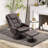 Recliner And Ottoman With Wrapped Base, Swivel PU Leather Reclining Chair With Footrest For Living Room, Bedroom And Home Office-1355767551