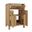 Meuble-lavabo de 24 po en bois avec cadre en bois massif, équipé d'un tiroir basculant, de 2 portes à fermeture automatique, d'une tablette mobile et d'un lavabo en céramique moderne