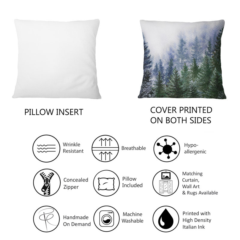 Coussin Nature Forest In Fog Scene