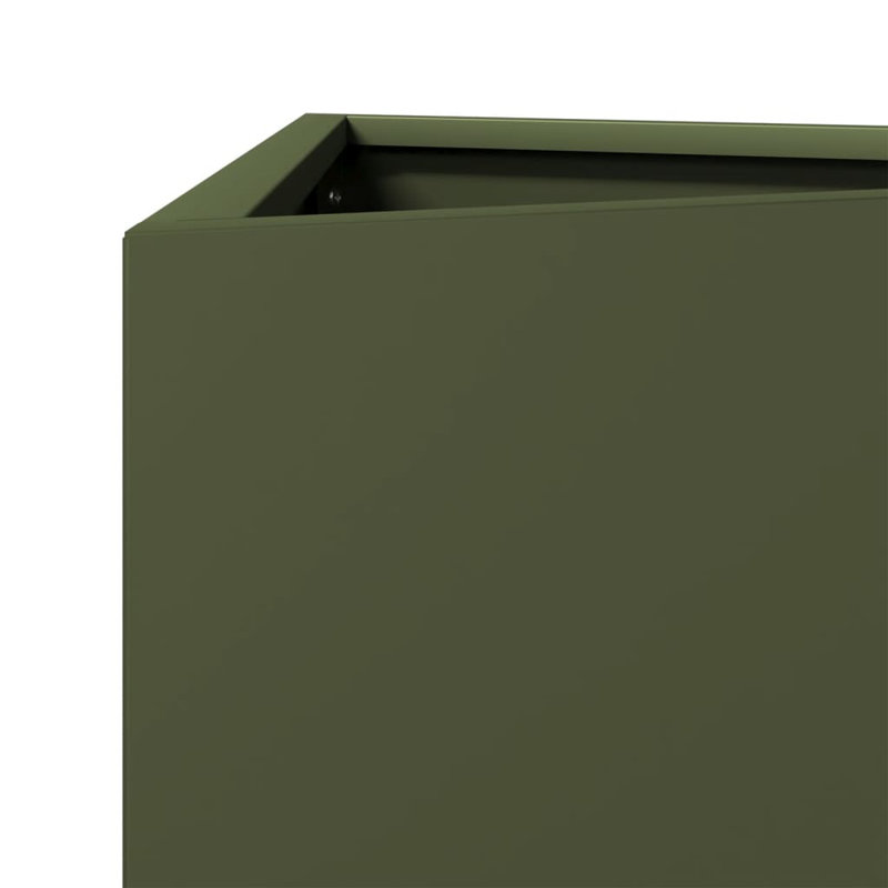 Crystine Metal Elevated Planter, 75cm H x 30cm W x 26cm D, Olive