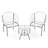 3 Pcs Patio Acapulco Furniture Bistro Set Plastic Rope Glass Table White