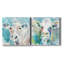 «Color Wash Cow» - ensemble de 2 reproductions sur toiles tendues-978224584